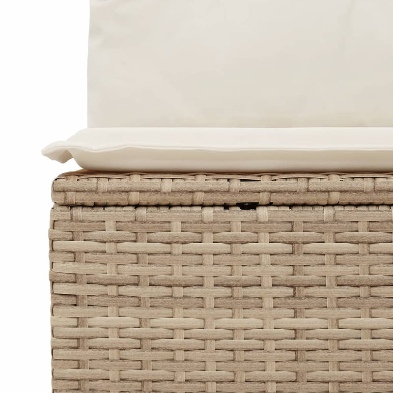 9-tlg. Garten-Sofagarnitur mit Kissen Grau Poly Rattan