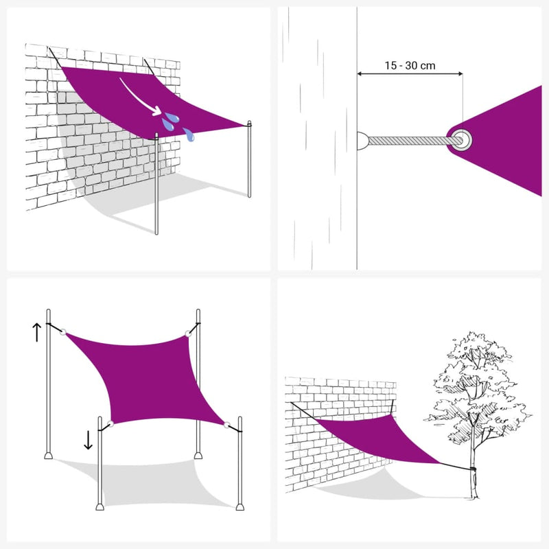 Sonnensegel 160 g/m² Rechteckig Sandfarben 6x7 m HDPE