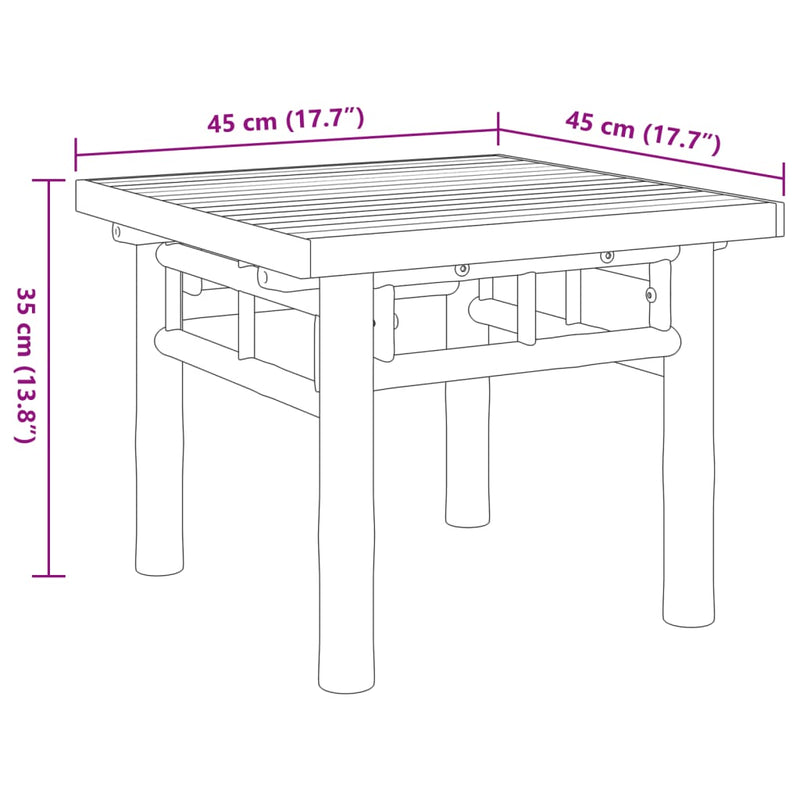 Couchtisch 45x45x35 cm Bambus