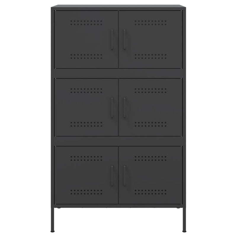 Highboard Schwarz 68x39x113 cm Stahl