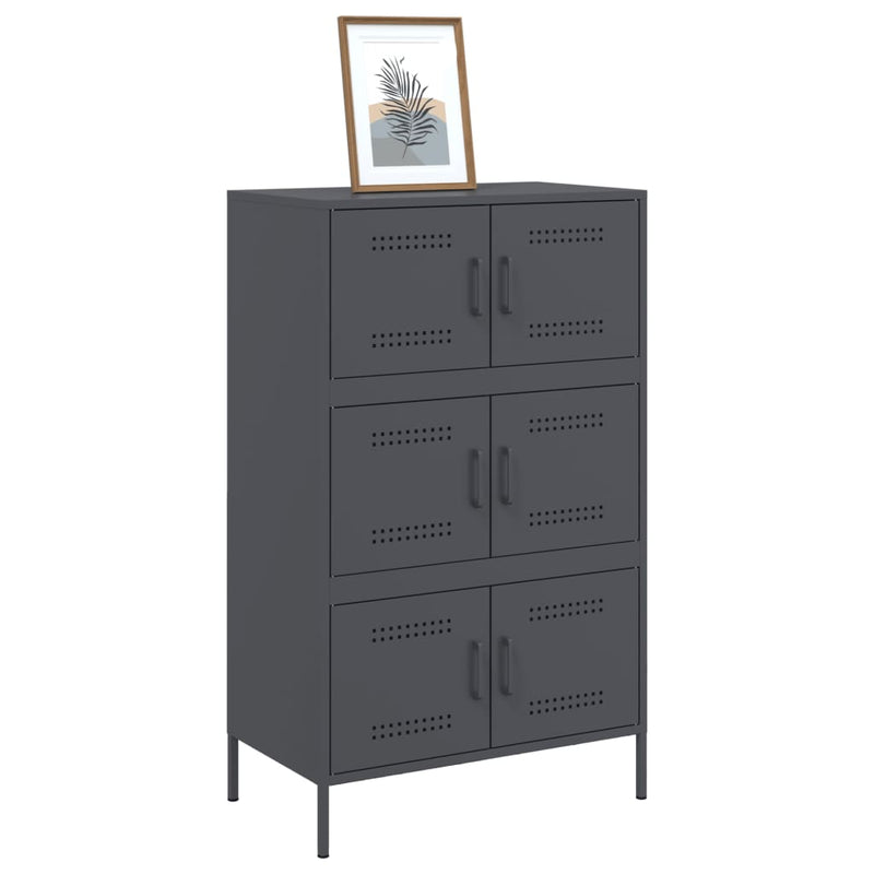 Highboard Anthrazit 68x39x113 cm Stahl