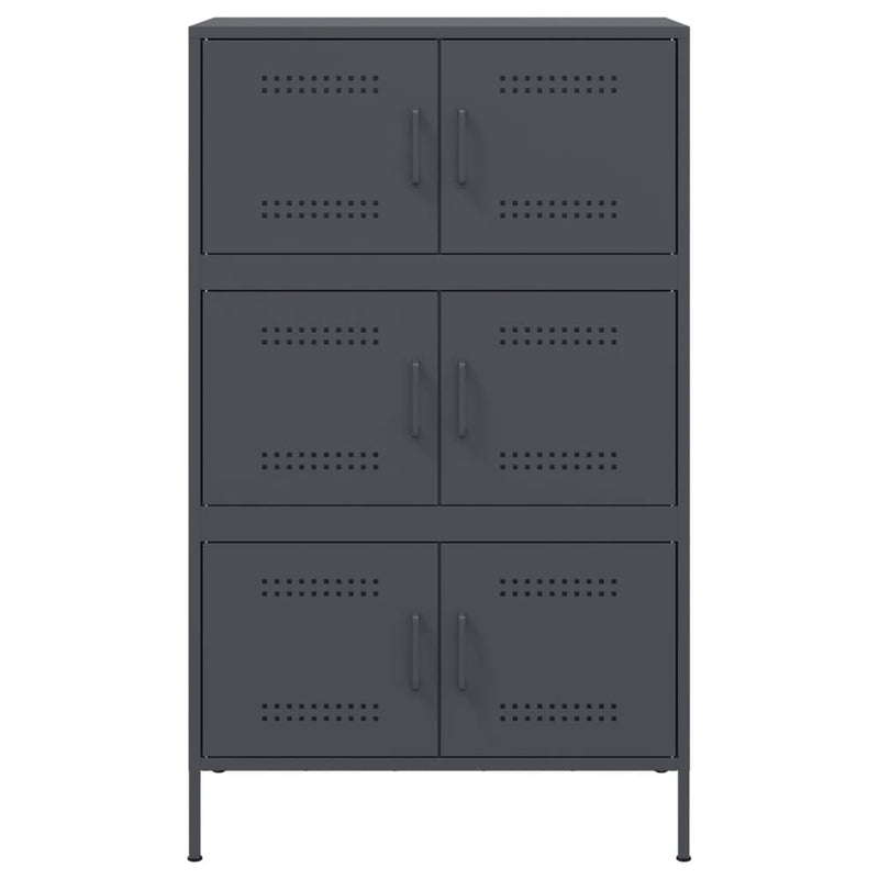 Highboard Anthrazit 68x39x113 cm Stahl