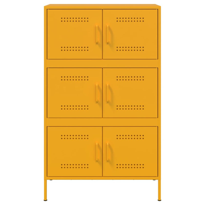 Highboard Senfgelb 68x39x113 cm Stahl