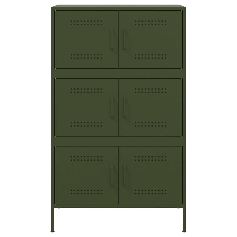 Highboard Olivgrün 68x39x113 cm Stahl