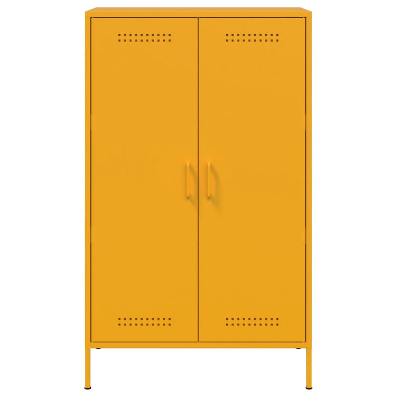 Highboard Senfgelb 68x39x113 cm Stahl