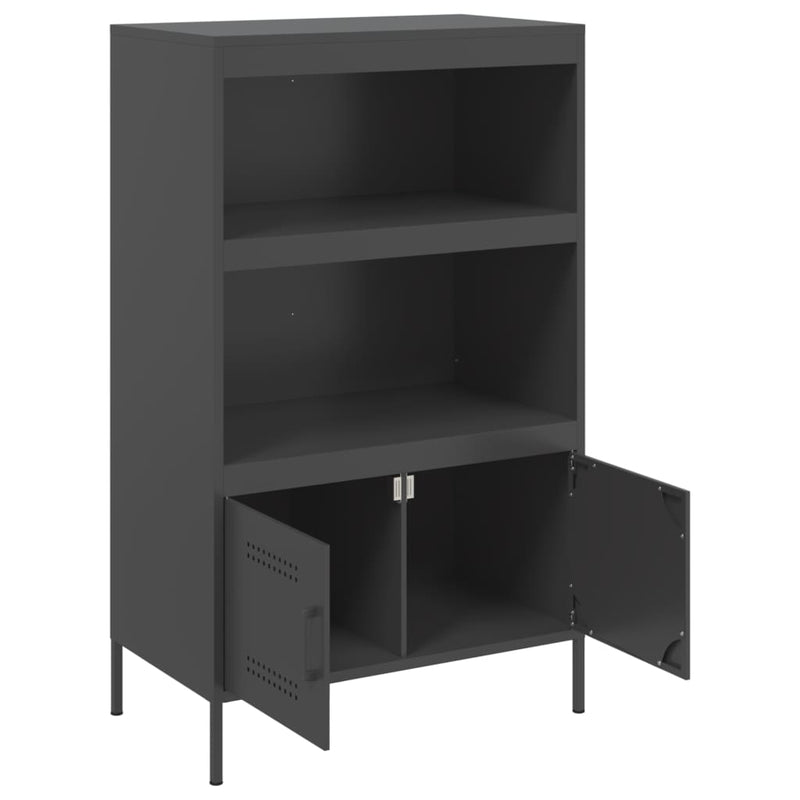 Highboard Schwarz 68x39x113 cm Stahl