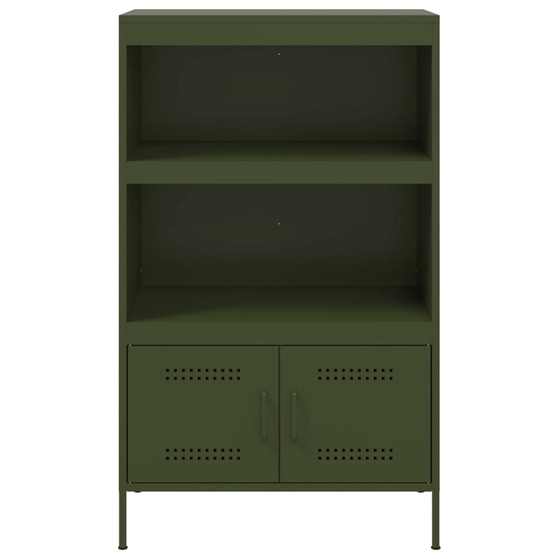 Highboard Olivgrün 68x39x113 cm Stahl