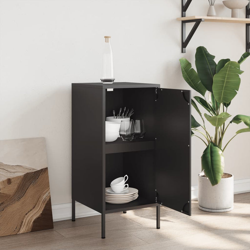 Sideboard Schwarz 36x39x79 cm Kaltgewalzter Stahl