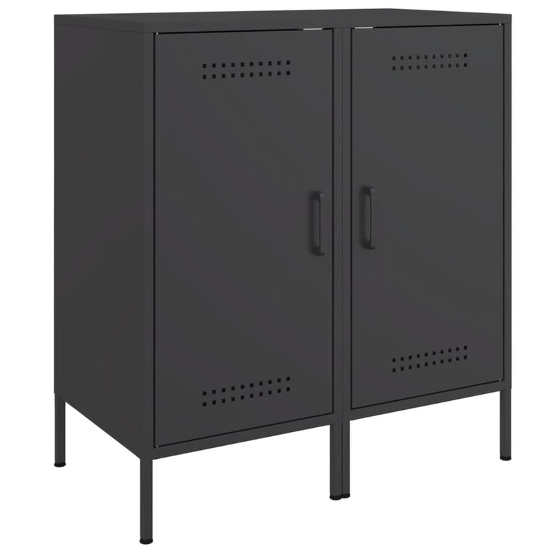 Sideboards 2 Stk. Schwarz 36x39x79 cm Kaltgewalzter Stahl