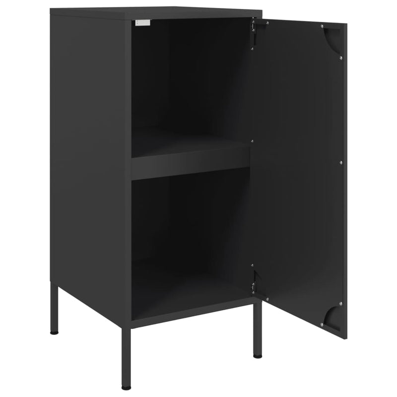 Sideboards 2 Stk. Schwarz 36x39x79 cm Kaltgewalzter Stahl