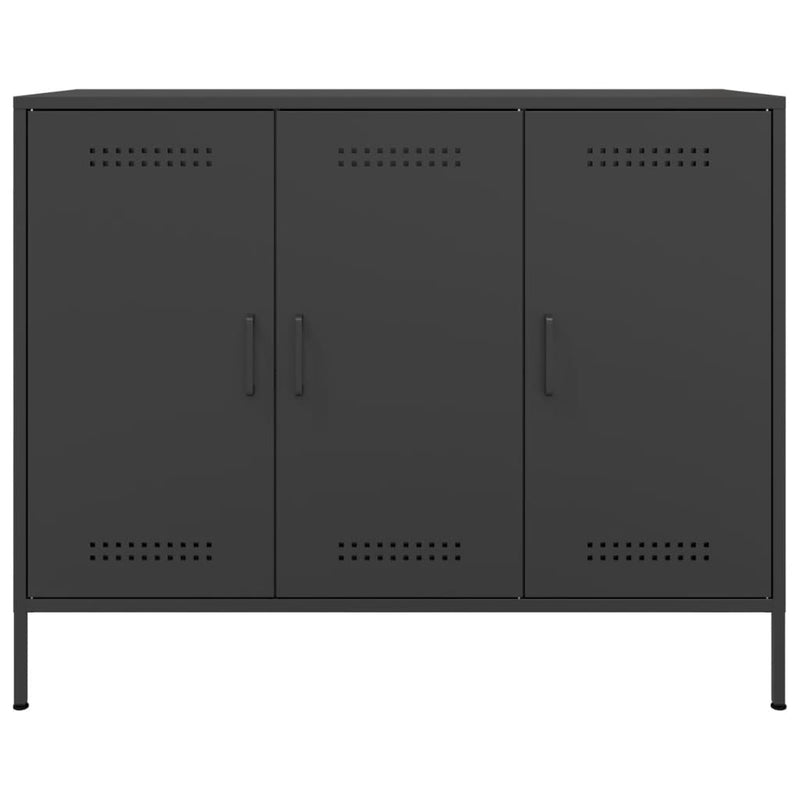 Sideboard Schwarz 100,5x39x79 cm Kaltgewalzter Stahl