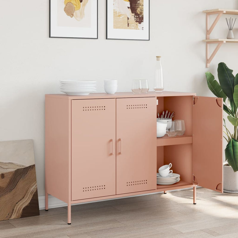 Sideboard Rosa 100,5x39x79 cm Kaltgewalzter Stahl