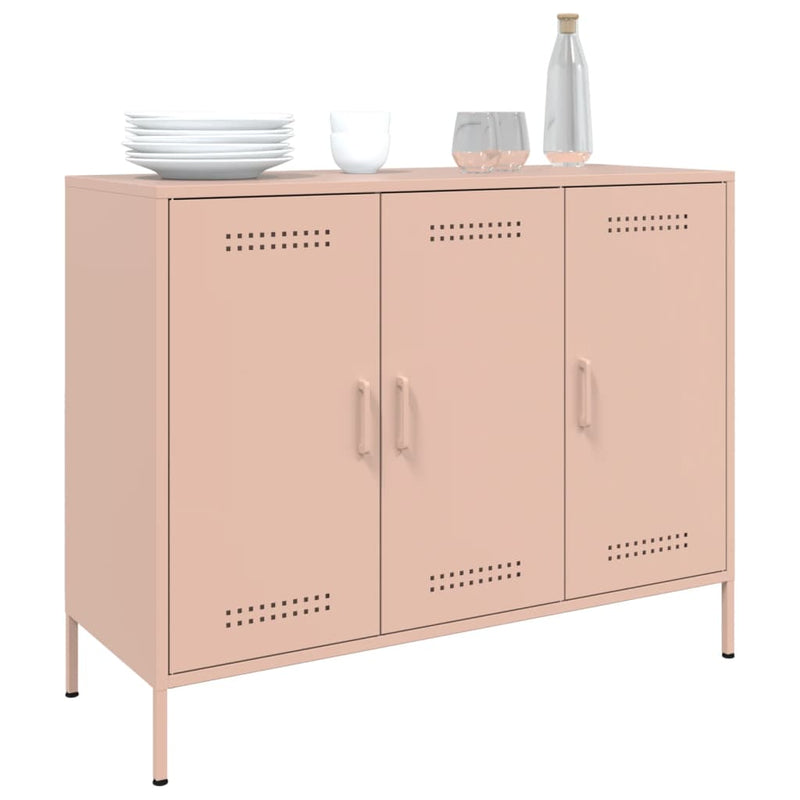 Sideboard Rosa 100,5x39x79 cm Kaltgewalzter Stahl