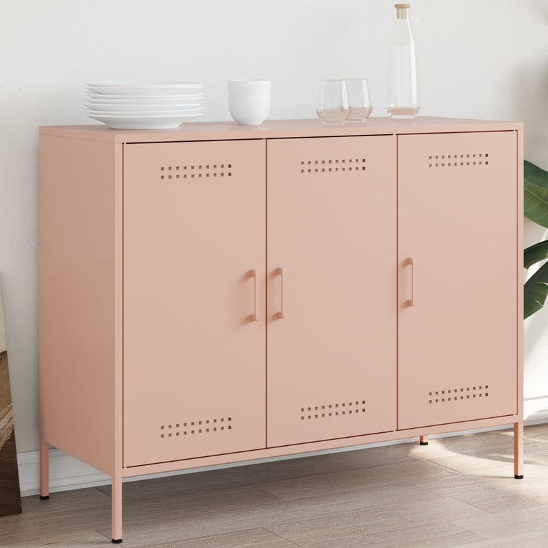 Sideboard Rosa 100,5x39x79 cm Kaltgewalzter Stahl