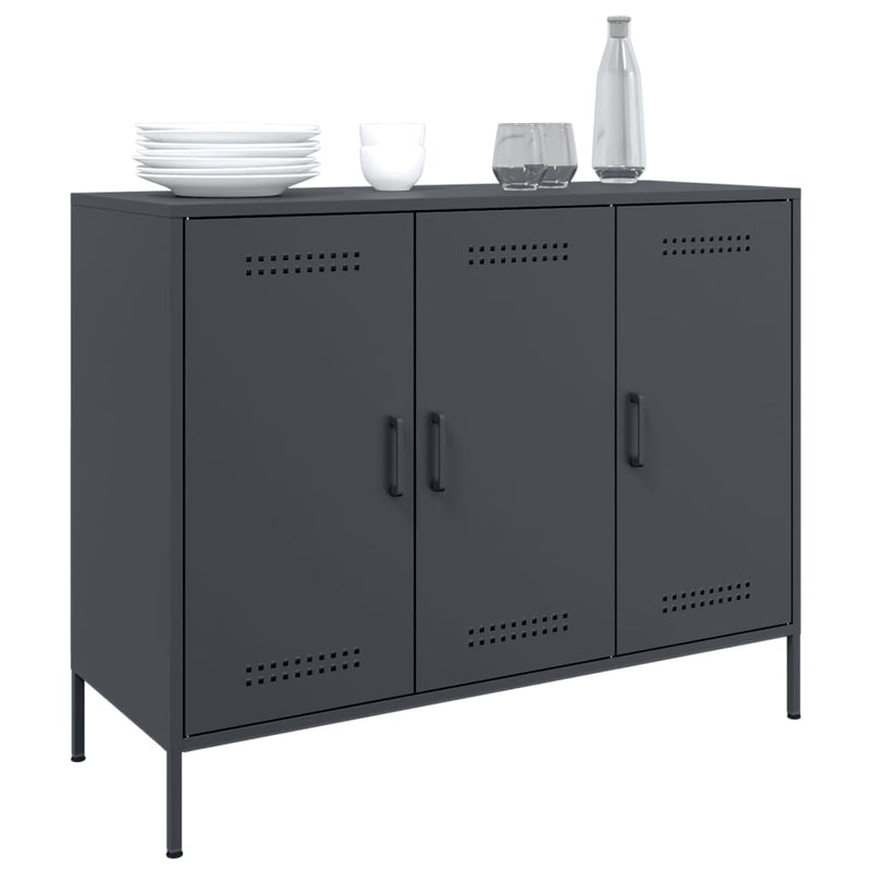 Sideboard Anthrazit 100,5x39x79 cm Kaltgewalzter Stahl