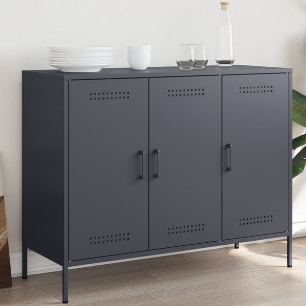 Sideboard Anthrazit 100,5x39x79 cm Kaltgewalzter Stahl