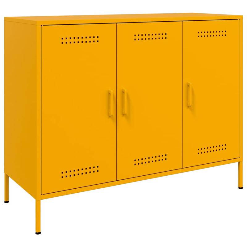 Sideboard Senfgelb 100,5x39x79 cm Kaltgewalzter Stahl