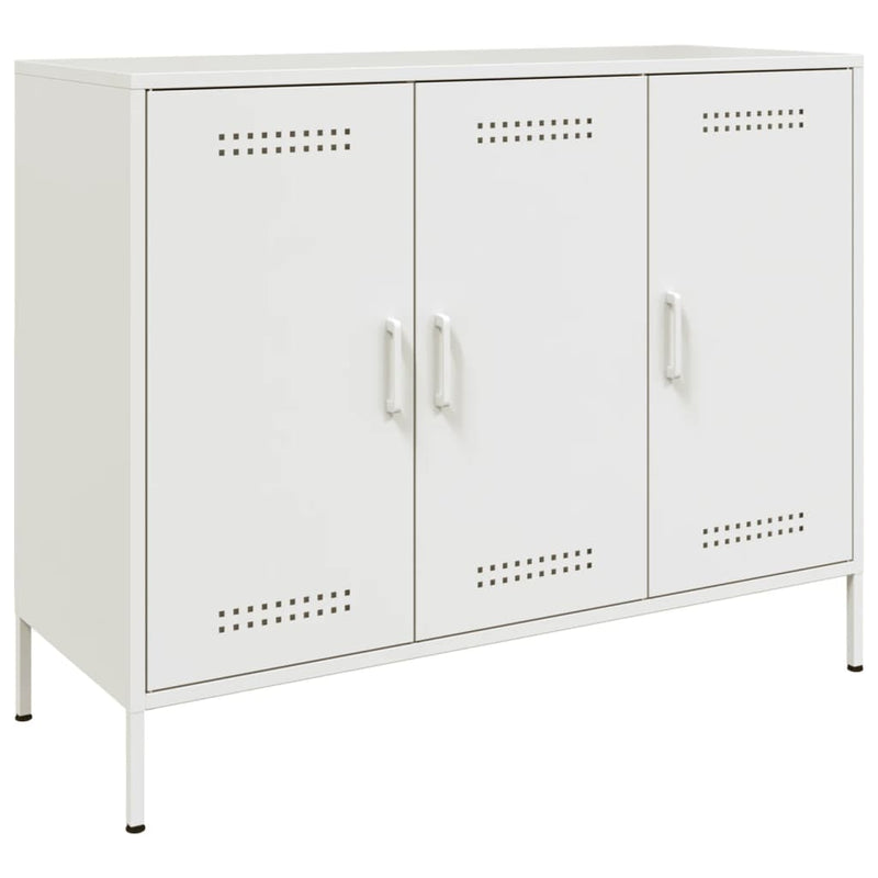 Sideboard Weiß 100,5x39x79 cm Kaltgewalzter Stahl