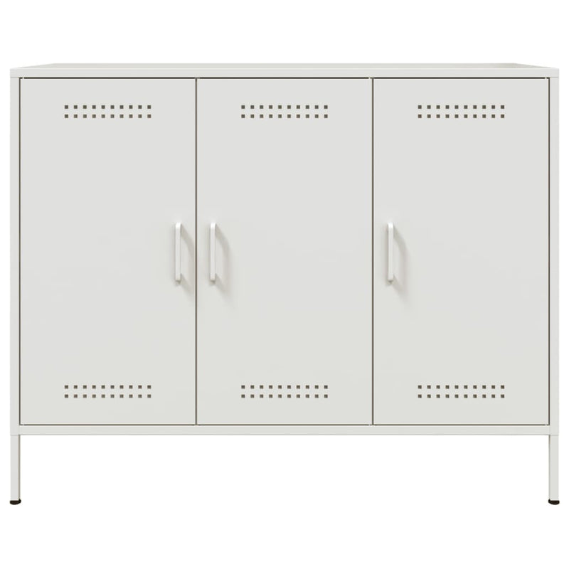 Sideboard Weiß 100,5x39x79 cm Kaltgewalzter Stahl