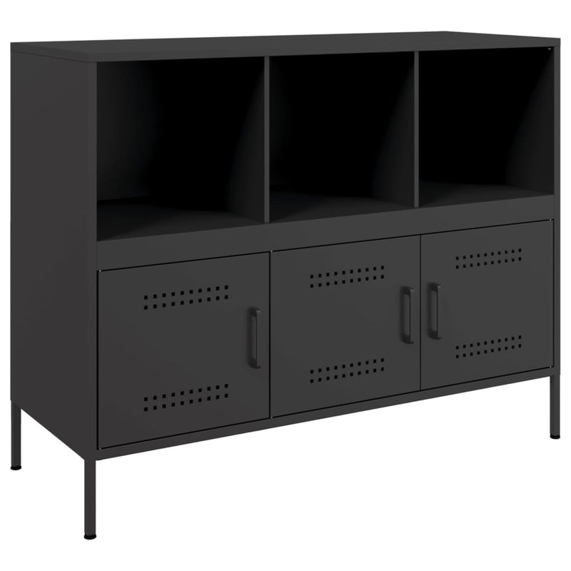 Sideboard Schwarz 100,5x39x79 cm Kaltgewalzter Stahl