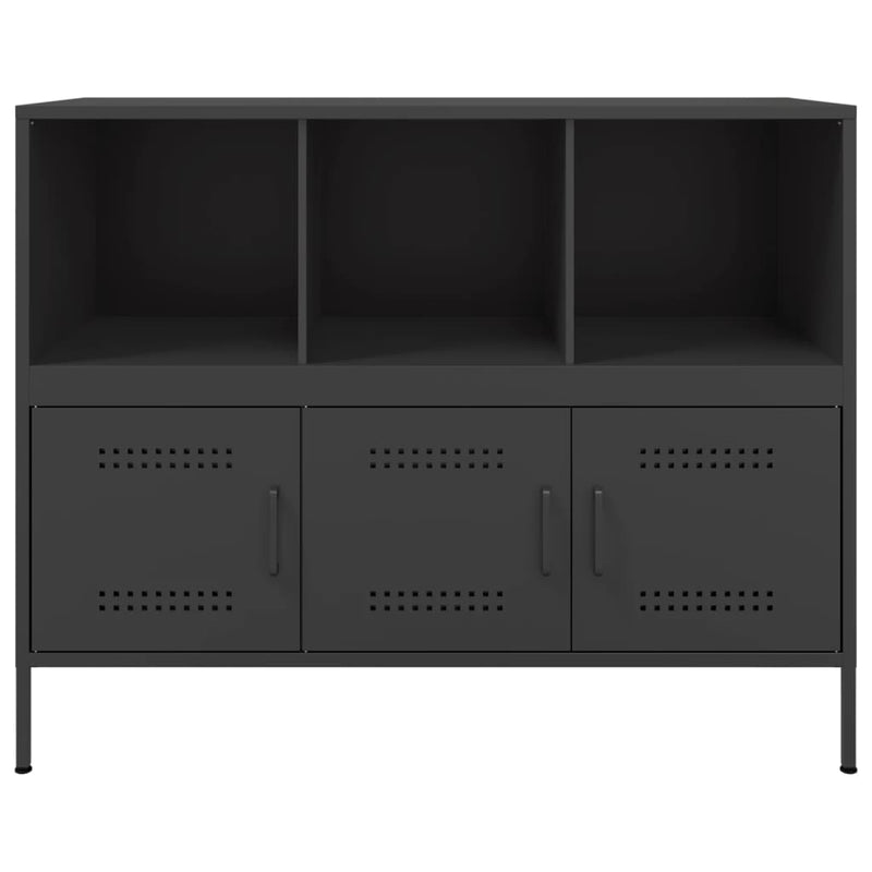 Sideboard Schwarz 100,5x39x79 cm Kaltgewalzter Stahl