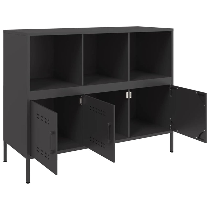 Sideboard Schwarz 100,5x39x79 cm Kaltgewalzter Stahl