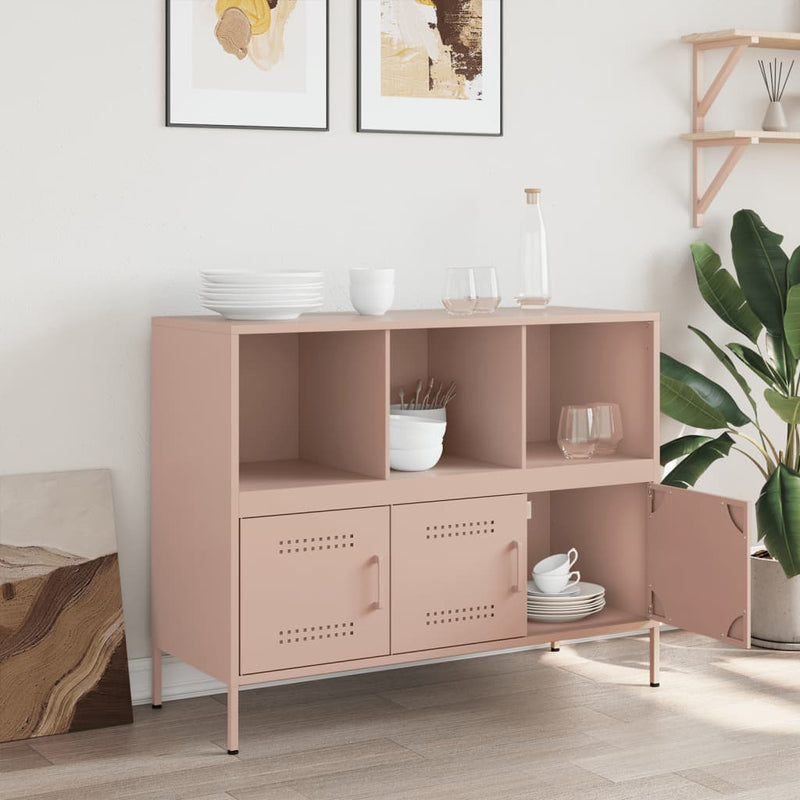 Sideboard Rosa 100,5x39x79 cm Kaltgewalzter Stahl