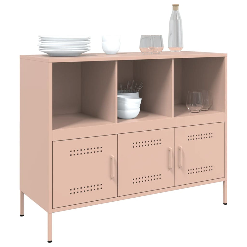 Sideboard Rosa 100,5x39x79 cm Kaltgewalzter Stahl