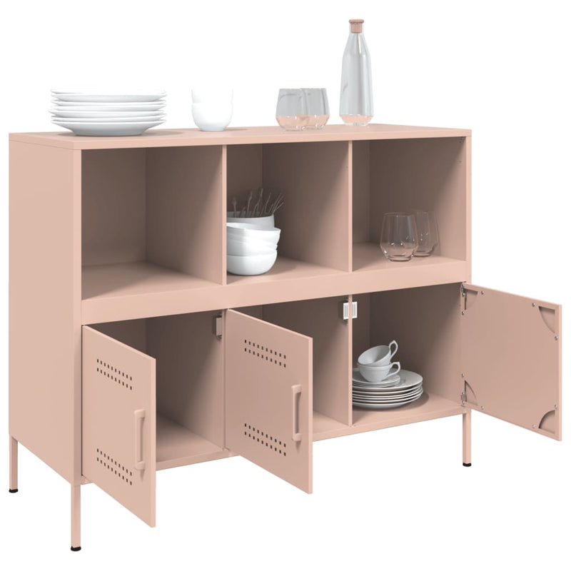 Sideboard Rosa 100,5x39x79 cm Kaltgewalzter Stahl