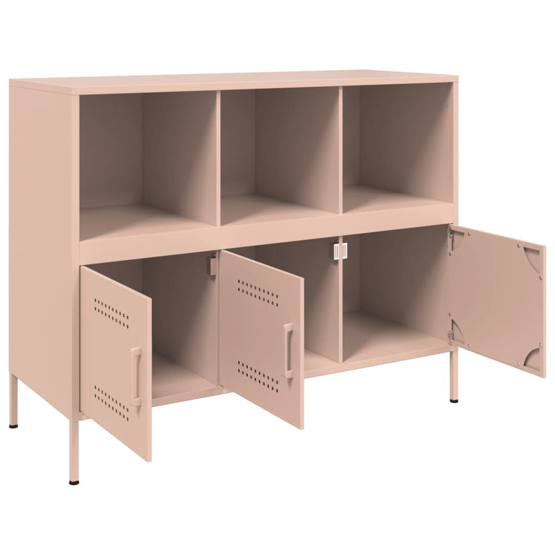 Sideboard Rosa 100,5x39x79 cm Kaltgewalzter Stahl