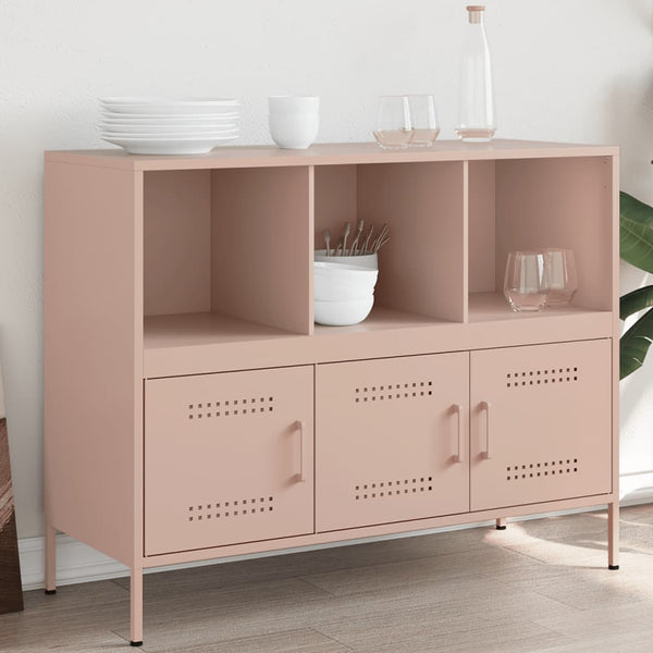 Sideboard Rosa 100,5x39x79 cm Kaltgewalzter Stahl