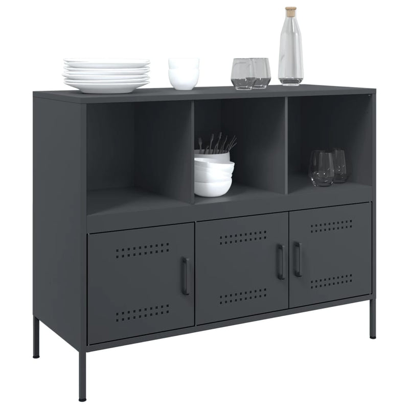 Sideboard Anthrazit 100,5x39x79 cm Kaltgewalzter Stahl