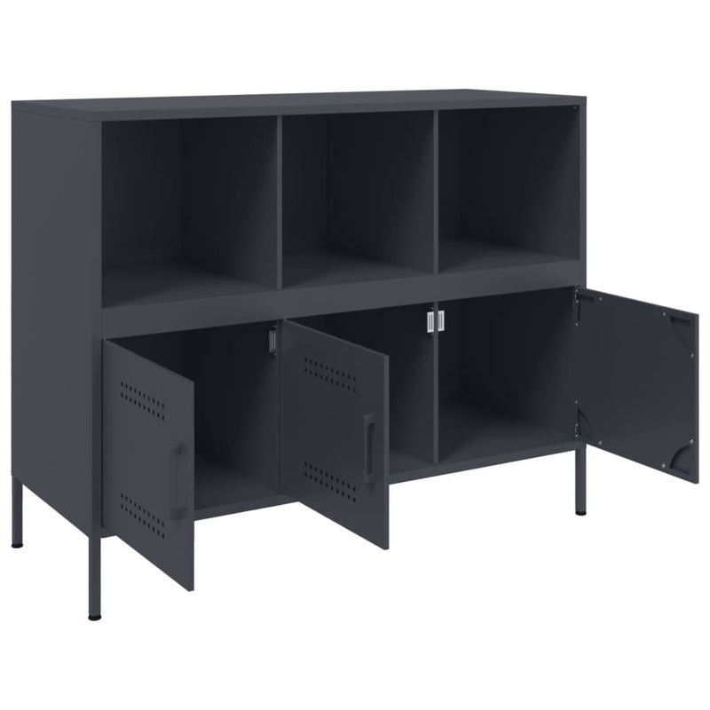 Sideboard Anthrazit 100,5x39x79 cm Kaltgewalzter Stahl