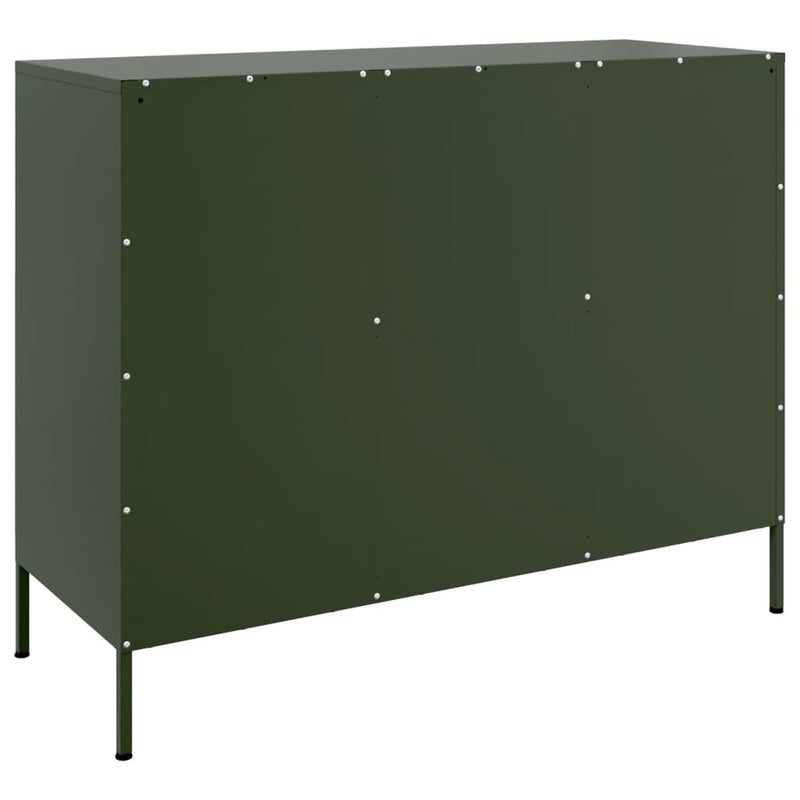 Sideboard Olivgrün 100,5x39x79 cm Kaltgewalzter Stahl