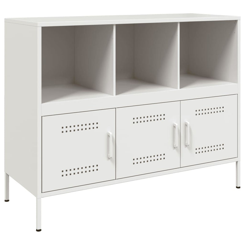 Sideboard Weiß 100,5x39x79 cm Kaltgewalzter Stahl