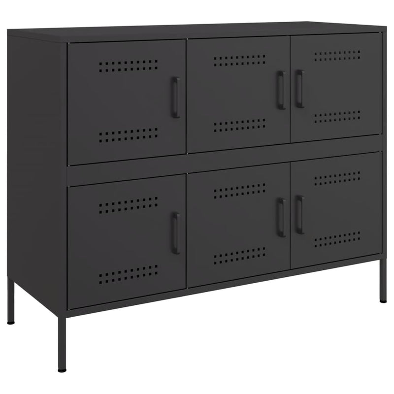 Sideboard Schwarz 100,5x39x79 cm Kaltgewalzter Stahl