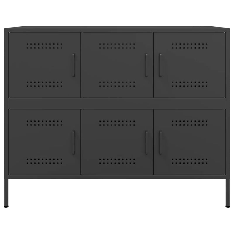 Sideboard Schwarz 100,5x39x79 cm Kaltgewalzter Stahl