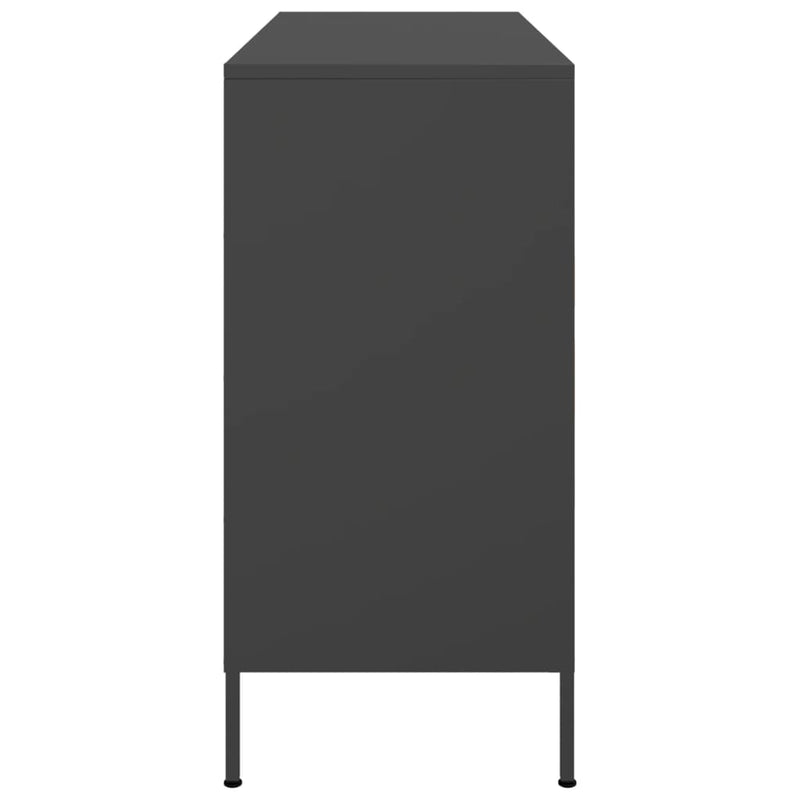 Sideboard Schwarz 100,5x39x79 cm Kaltgewalzter Stahl