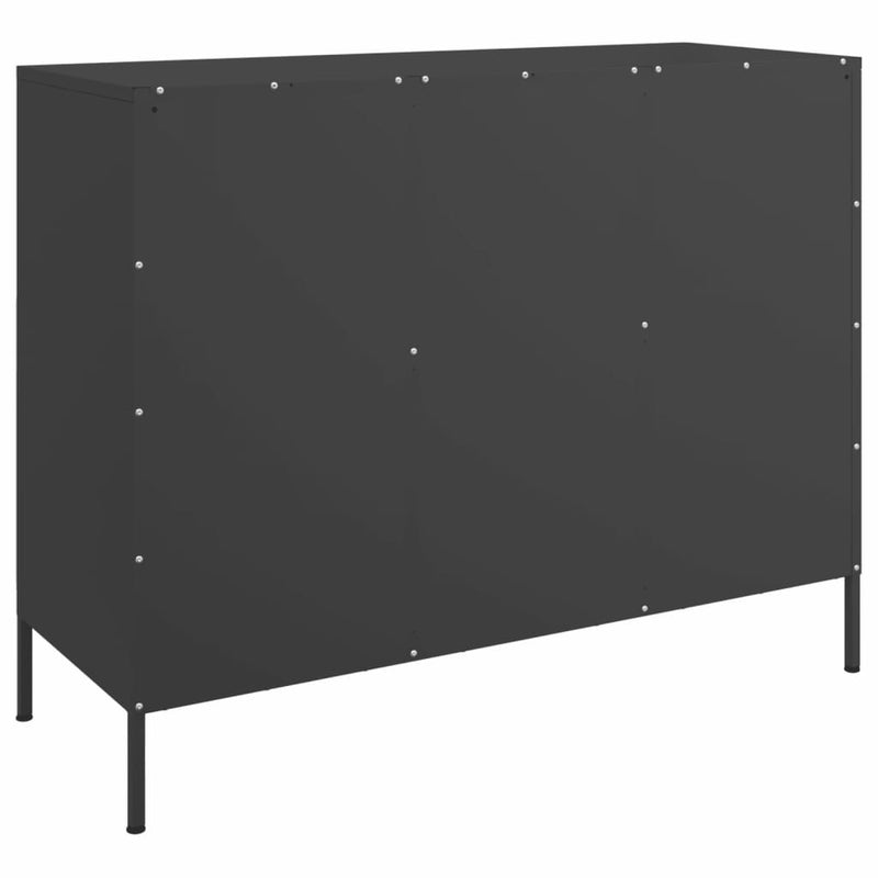 Sideboard Schwarz 100,5x39x79 cm Kaltgewalzter Stahl