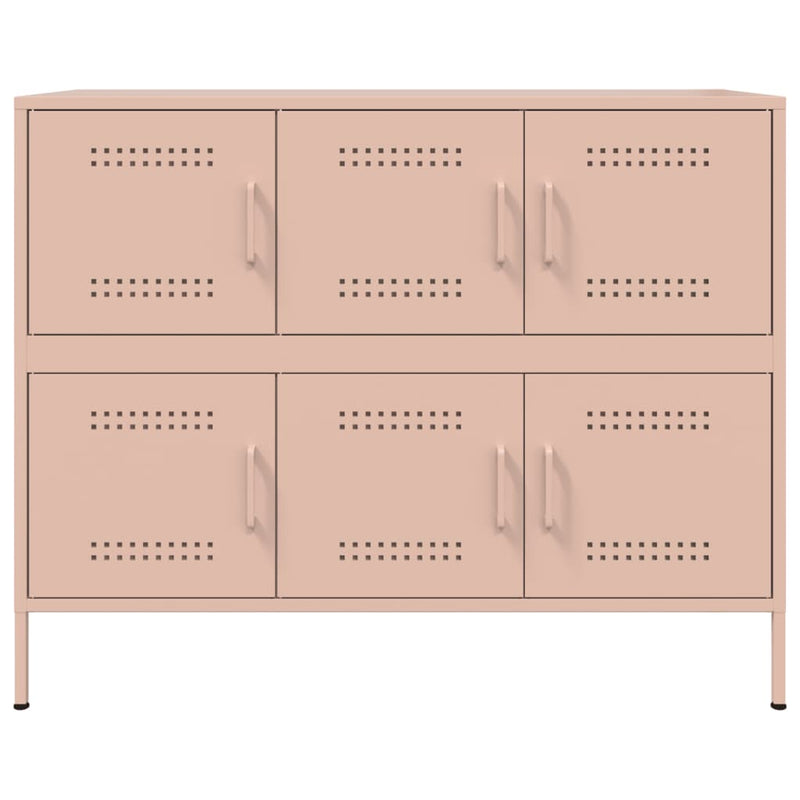 Sideboard Rosa 100,5x39x79 cm Kaltgewalzter Stahl