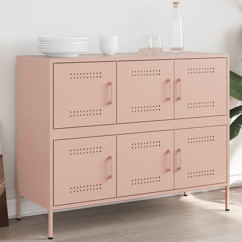 Sideboard Rosa 100,5x39x79 cm Kaltgewalzter Stahl