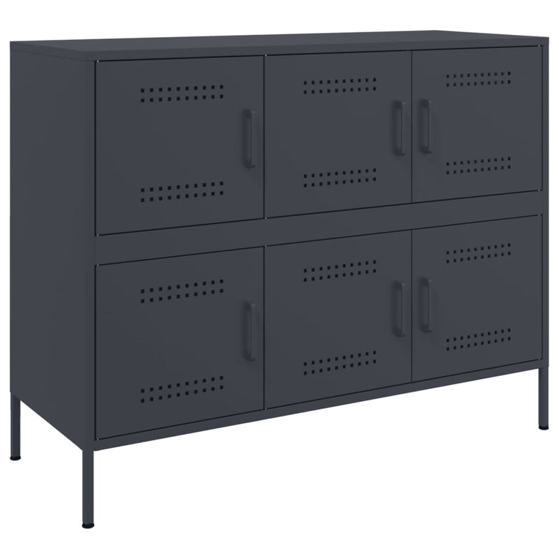 Sideboard Anthrazit 100,5x39x79 cm Kaltgewalzter Stahl