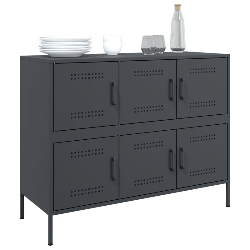 Sideboard Anthrazit 100,5x39x79 cm Kaltgewalzter Stahl