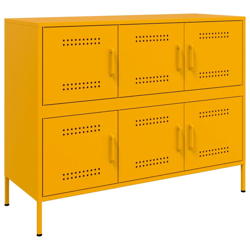 Sideboard Senfgelb 100,5x39x79 cm Kaltgewalzter Stahl