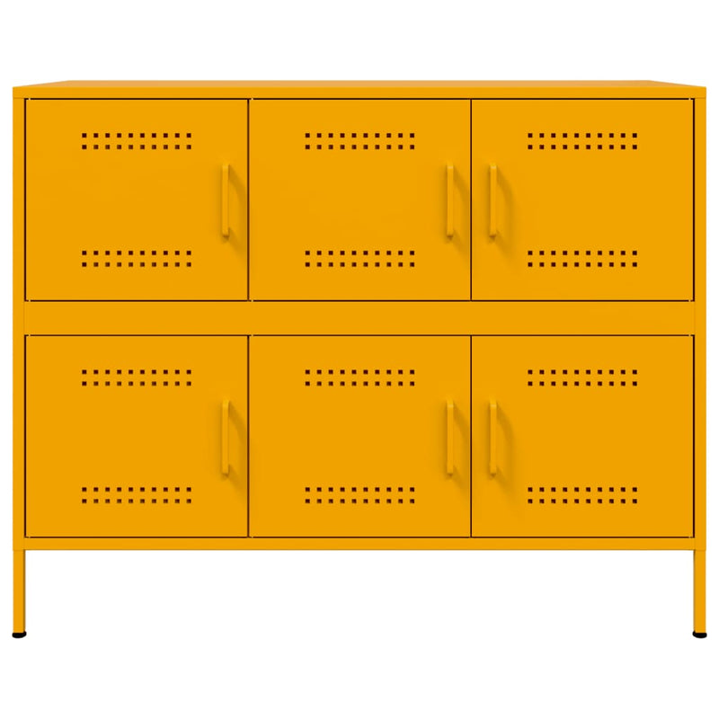 Sideboard Senfgelb 100,5x39x79 cm Kaltgewalzter Stahl