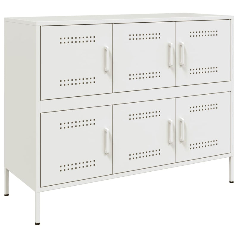 Sideboard Weiß 100,5x39x79 cm Kaltgewalzter Stahl