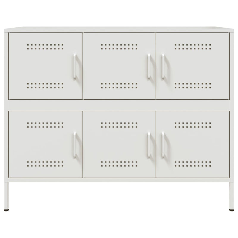 Sideboard Weiß 100,5x39x79 cm Kaltgewalzter Stahl