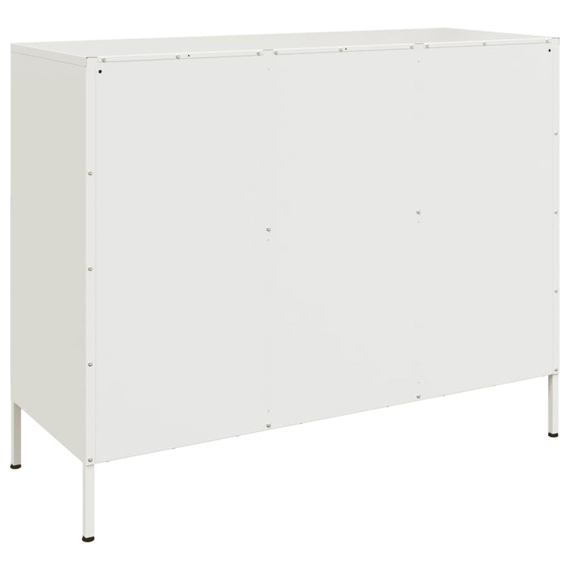 Sideboard Weiß 100,5x39x79 cm Kaltgewalzter Stahl