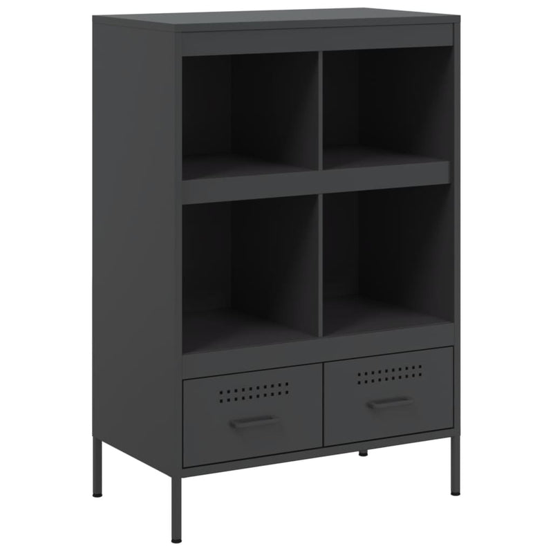 Highboard Schwarz 68x39x101,5 cm Kaltgewalzter Stahl