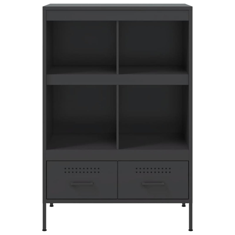 Highboard Schwarz 68x39x101,5 cm Kaltgewalzter Stahl